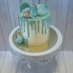 Blue drip cake