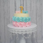 gender reveal cake with pinata middle
